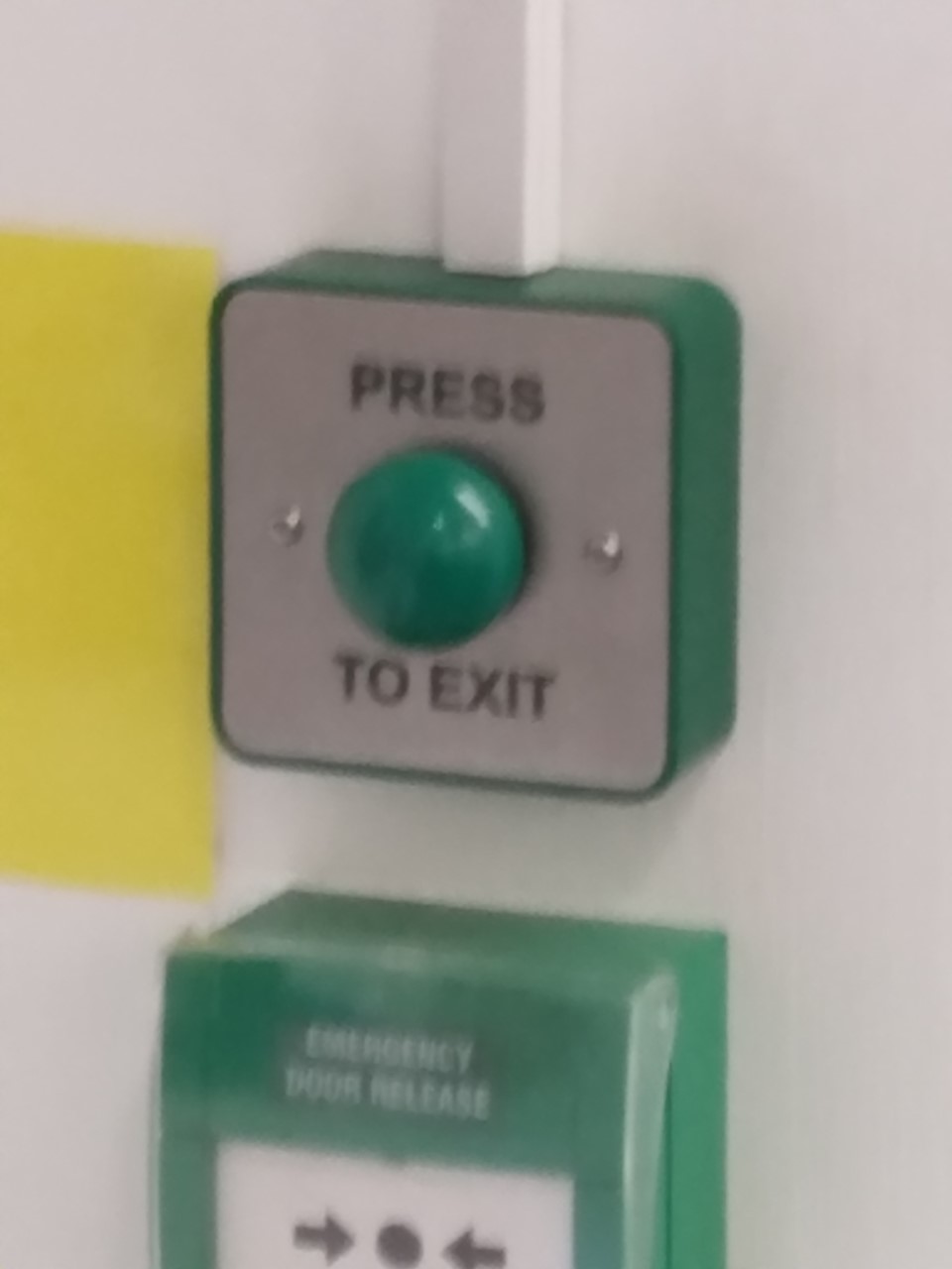 Exit button to leave the waiting area